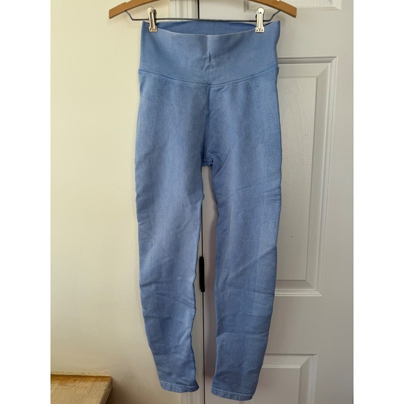 AE Offline Pants - AE OFFLINE Seamless Ribbed High Waisted Leggings Light Blue Size S P